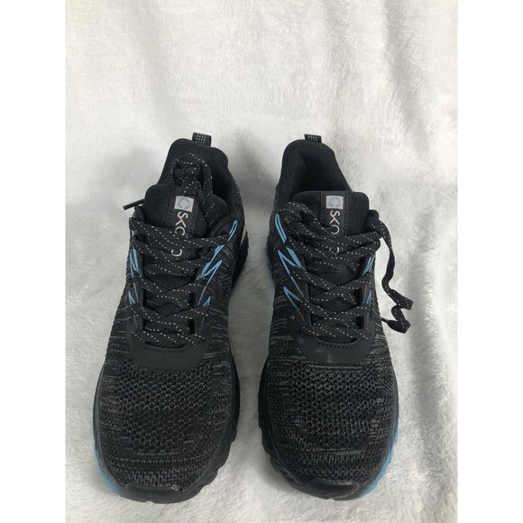 Skora Fit Running Shoes Woman's Black/Blue Lace-Up Training 8 - Picture 2 of 14